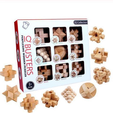 Max | Houten Breinbreker Set met 6 Uitdagende Kongming Slot Puzzels voor Alle Niveaus 1